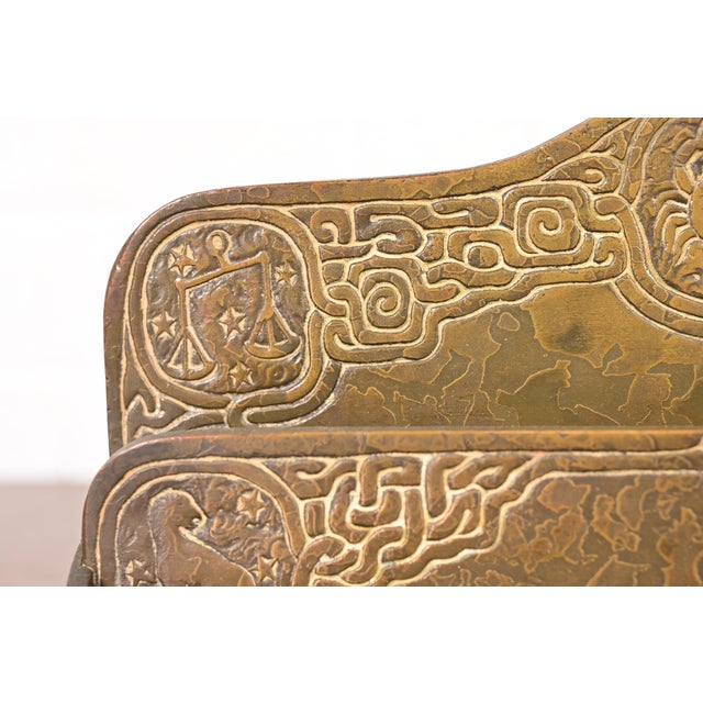 Tiffany Studios Tiffany Studios New York Zodiac Bronze Letter Rack For Sale - Image 4 of 12