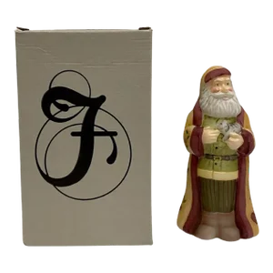 Vintage 1990s Fenton Country Santa Number 202 by D. Fredrick With Original Box