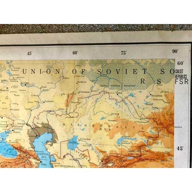 Mid 20th Century Army Map Service World Map - Europe, Asia, North Africa, Soviet Union - 1101 Series - Large Wall Decor 55" X 40" For Sale - Image 4 of 9