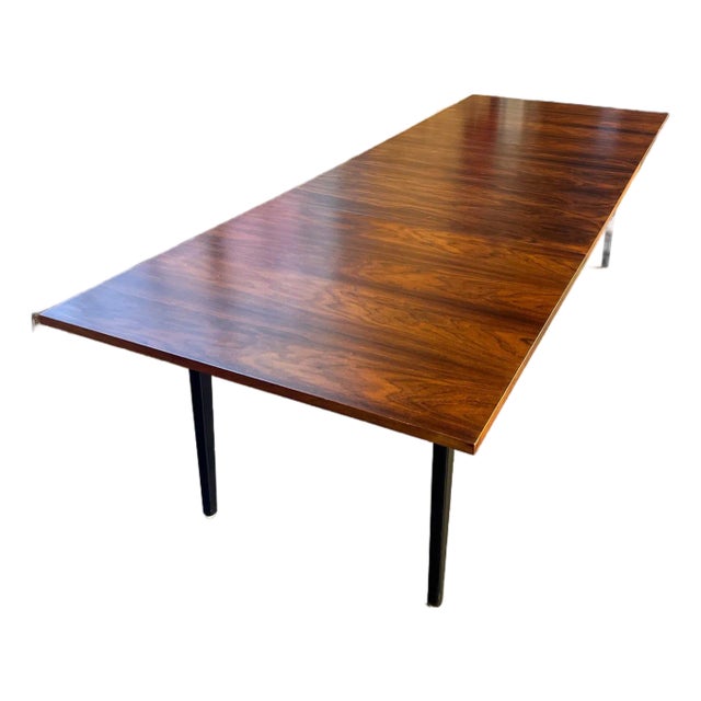 Mid 20th Century Rosewood Rectangular Dining Table by George Nelson for Herman Miller 2 Leaves For Sale