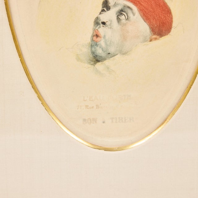 Vintage Aquatint Etching Attributed to Armand Henrion | A For Sale - Image 4 of 7