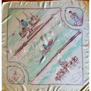 HERMÈS GRONLAND Silk Scarf designed by Philippe Ledoux 1992 For Sale