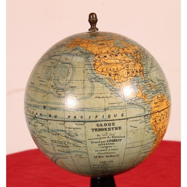 Terrestrial Globe by J. Forest, Paris, 19th Century For Sale - Image 4 of 12