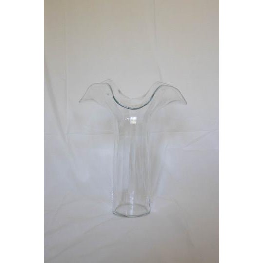 Vintage Italian Handblown Optic Glass Vase For Sale - Image 4 of 7