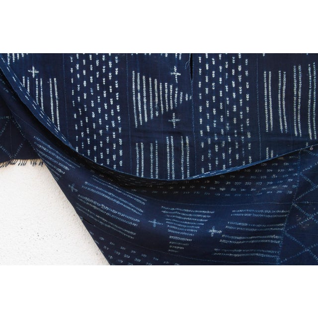 Dogon African Celestial Geometry Indigo Throw For Sale - Image 4 of 6