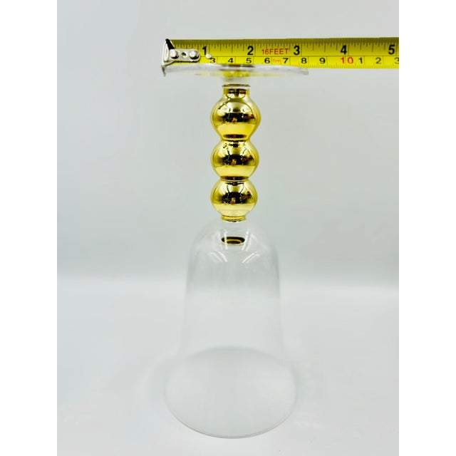 Late 20th Century Neiman Marcus Gold Ball Goblets in Original Box ~ 4pc Set For Sale - Image 10 of 12