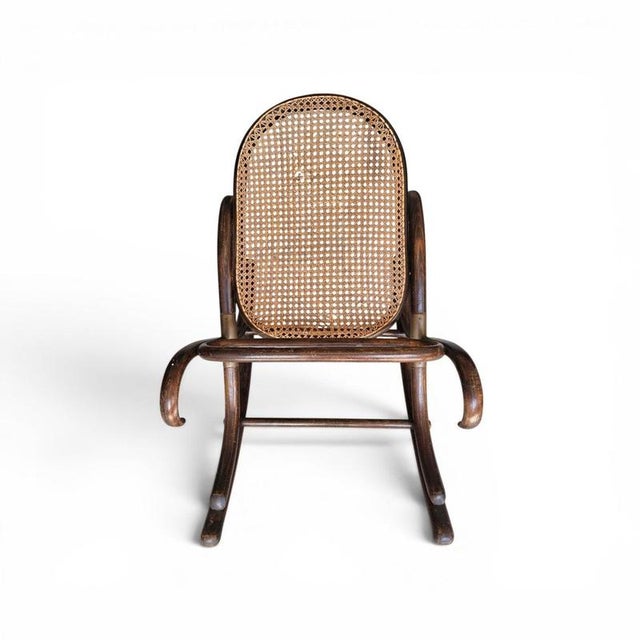 Bentwood and Cane Model 7001 Ottoman by Michael Thonet, 1930s For Sale - Image 3 of 14