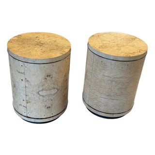 Stunning 1980’s Henredon Burl Nightstands, A Pair For Sale