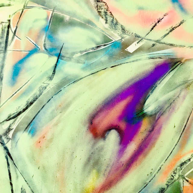 Abstract Expressionism Limes and Carrots, an Original Painting by Erik Sulander on Wood 48x48 Signed (Nft Included) For Sale - Image 3 of 12