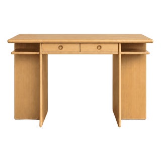 Vintage Ash Wooden Desk, 1980s For Sale