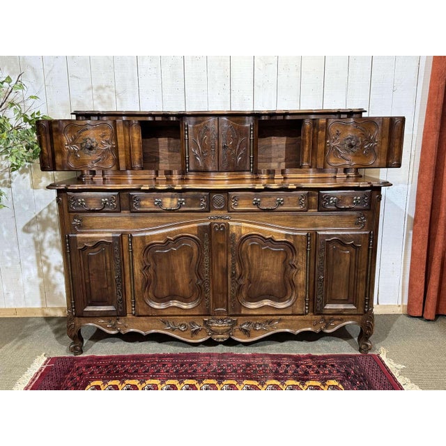 Louis XV Provençal Sideboard with Sliding Doors in Walnut, 1950s For Sale - Image 6 of 18