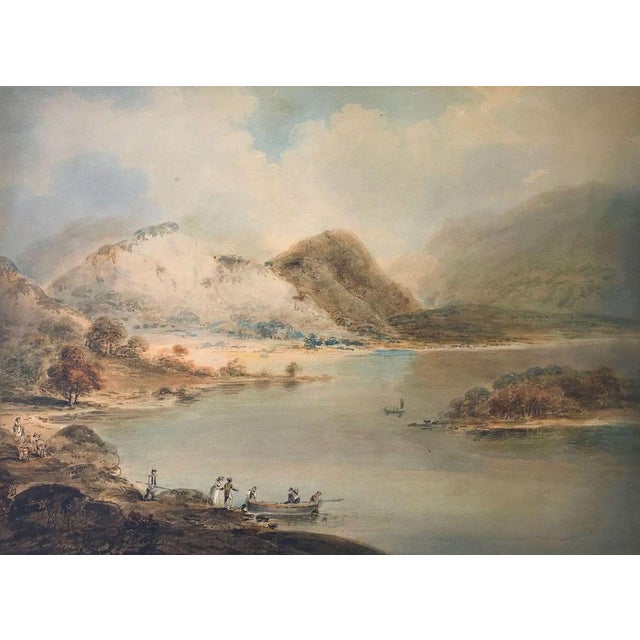 William Anderson, Figures Boarding Ferry in a Landscape, Early 19th Century, Watercolour For Sale - Image 4 of 4