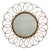 Vintage French Round Rattan Mirror, 1950s For Sale