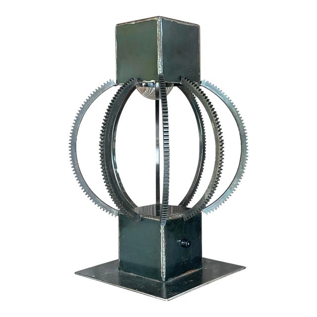 Vintage Boho Hand Forged Table Lamp For Sale