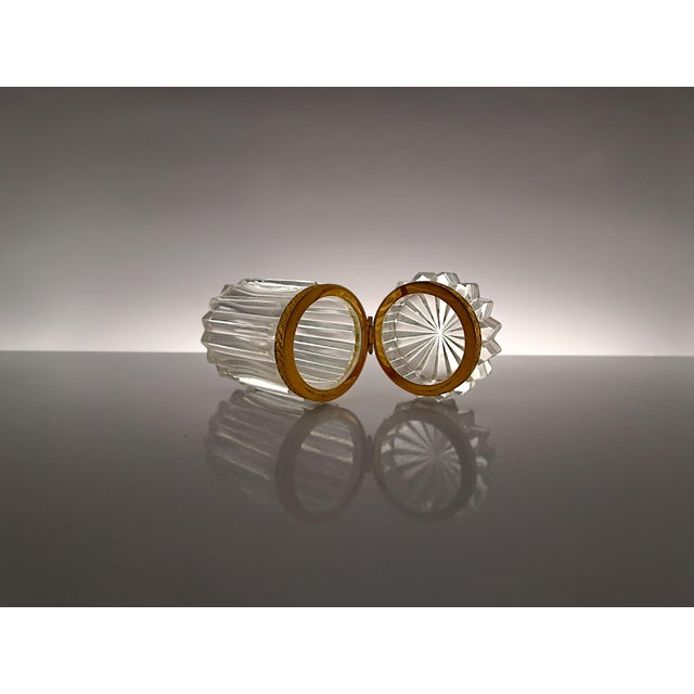 1970s Baccarat Style Jewelry Box in Crystal and Gold Metal, 1970s For Sale - Image 5 of 10