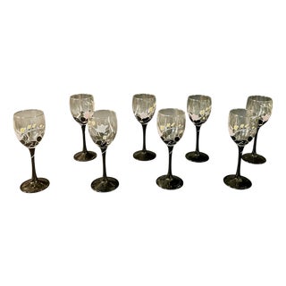 Vintage French Hand-Decorated Glasses, 1950s, Set of 6 For Sale