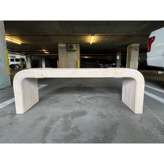 1970's Betty Cobonpue Scultura Pencil Reed Rattan Bench For Sale In Miami - Image 6 of 11