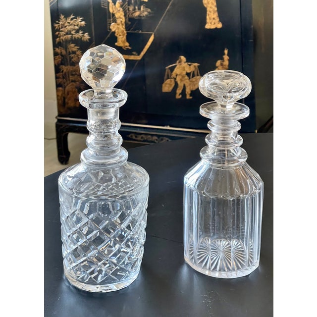 19th C. British Crystal Spirits Decanters, a Pair For Sale - Image 11 of 12