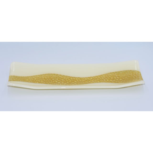 Discover the breathtaking artistry of this exquisite Karuna Santoro Studio Kiln-Formed Art Glass Channel Mini-Murini...