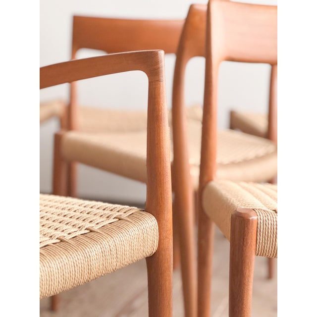Mid-Century Danish Teak Dining Chairs #57 & 77 by Niels O. Møller, J. L. Moller, Set of 10 For Sale - Image 4 of 16