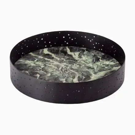 Black Marble and Steel Elliptical Centerpiece by Stella Orlandino for Kimano For Sale - Image 8 of 8