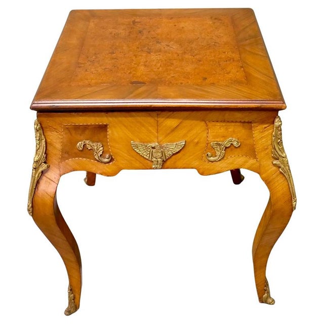 Brown French Empire Style Burr Walnut and Ormolu Game Table For Sale - Image 8 of 8