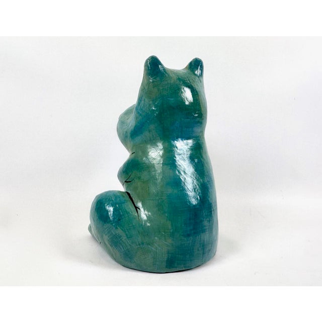 Paper Vintage Hand-Painted Paper Mâché Seated Hippo, 1960s For Sale - Image 7 of 13