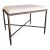 Gabby Home Ottoman With White Hair Hide and Black Metal Legs For Sale