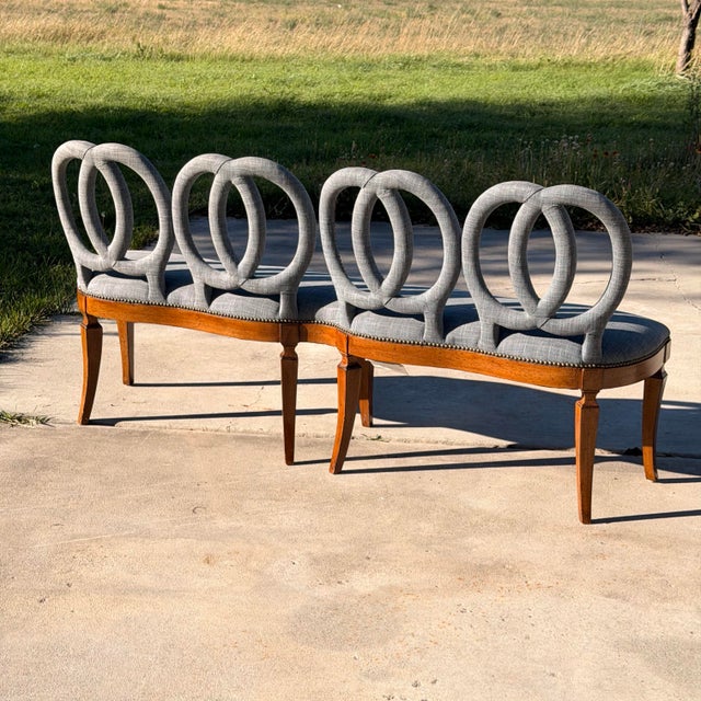2010s Barry Dixon for Tomlinson Erwin-Lambeth "Albemarle" Interlocking Circle Back Banquette Bench For Sale - Image 5 of 11