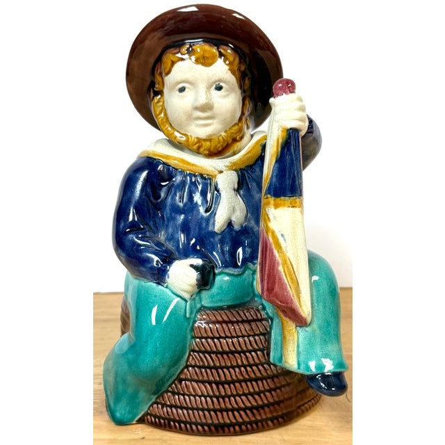 19th Century Victorian Majolica “Three-Legged Sailor” Teapot, Attributed William Brownfield For Sale - Image 5 of 18