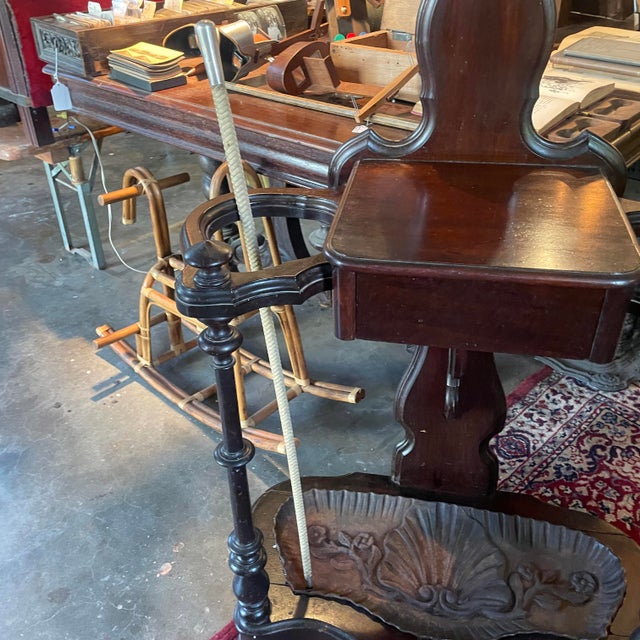 Late 1800s Victorian Hall Tree With Original Iron Drip-Catcher Plate For Sale - Image 12 of 14