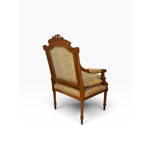 French 1 of 2 Antique Swedish Louis XVI Style Arm Chair For Sale - Image 3 of 6