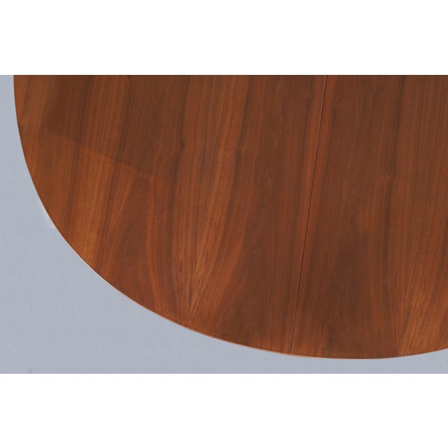 Mid-Century Extendable Round Walnut Dining Table by Kipp Stewart for Drexel For Sale - Image 15 of 15
