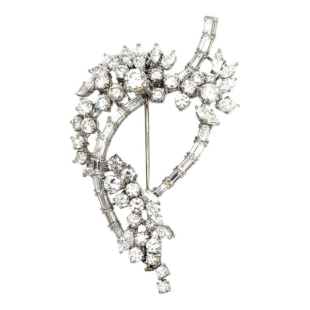 Antique 10.00 Ct Platinum Brooch For Sale