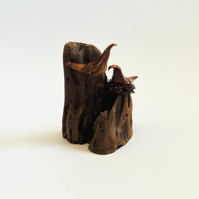 Mid-Century Modern Vintage Wood Bird Sculpture For Sale - Image 3 of 10