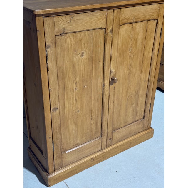 Victorian Antique Pine Two Door Cupboard With Two Shelves From England For Sale - Image 3 of 18