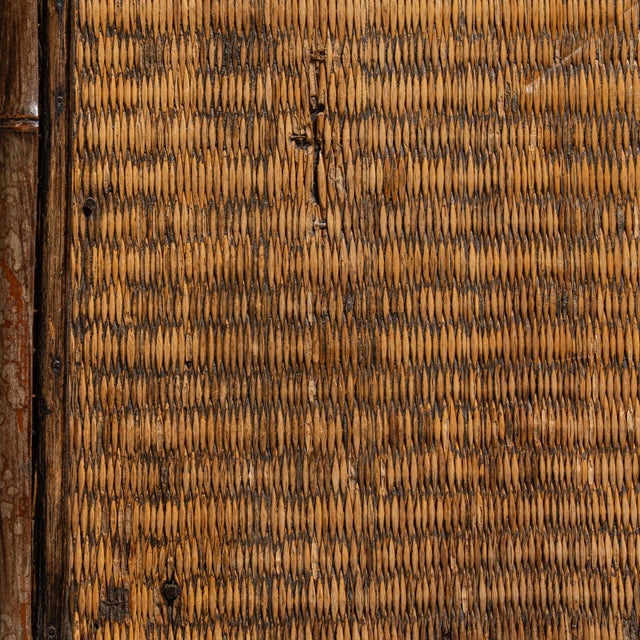 French Provincial Early 20th Century France Weathered Honey Oak Caned Oak Side Table For Sale - Image 3 of 11