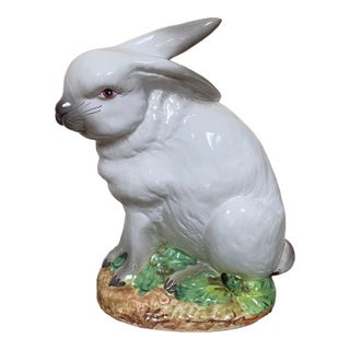 Contemporary Italian Ceramic Rabbit Figurine Sculpture For Sale
