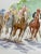 Wood Horse Racing Watercolor by Jay Moore From 80's For Sale - Image 7 of 10