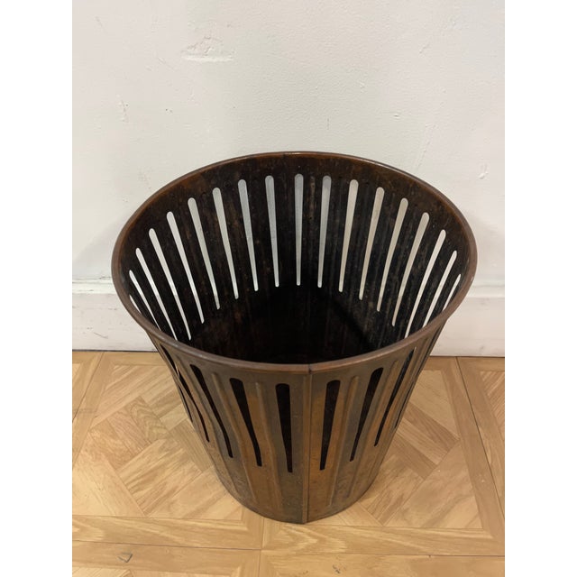 Antique Industrial Erie Art Metal Waste Basket Chairish