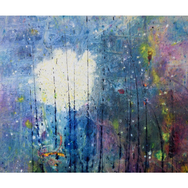 Textile Fireflies in the Forest - Abstracted Landscape in Acrylic on Canvas by Charles David Francis For Sale - Image 7 of 8