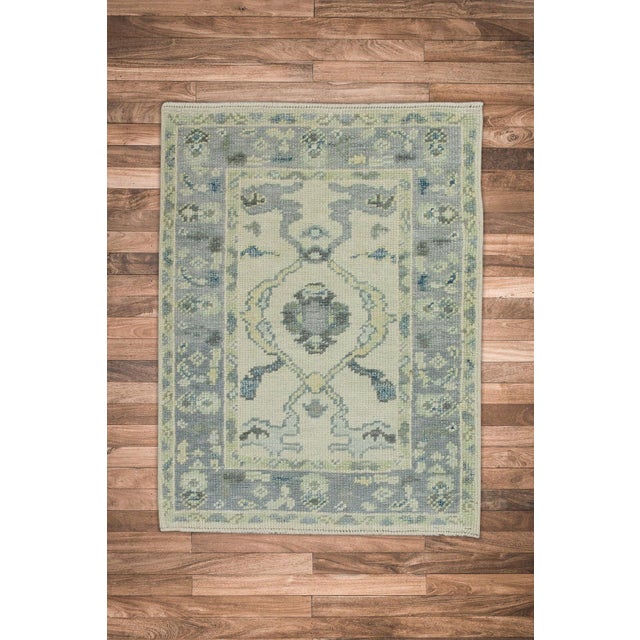 Early 21st Century Oriental Hand Knotted Rug Turkish Oushak 2'1" x 2'9" For Sale - Image 5 of 5