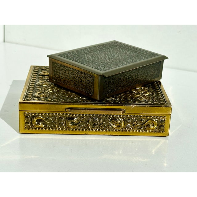 Patinated Brass Cigarette Box, Germany, 1950s For Sale - Image 12 of 13