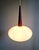 Scandinavian Pendant Light in Teak and White Opaline Glass by Louis Kalff for Philips, 1960s For Sale - Image 9 of 15