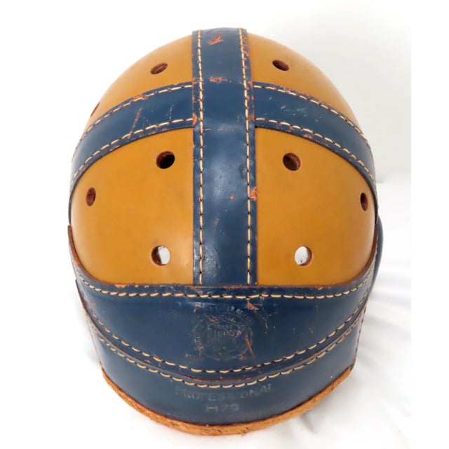 Classic Vintage 1940s Leather Football Players Helmet With Nice Colors