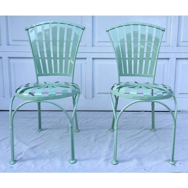 Here is an exceptional PAIR of matching steel chairs designed by Francois Carre in early 20th century, 1930-1940's. These...