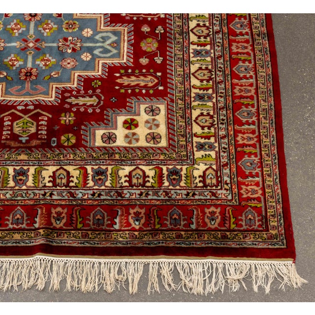 Indian Kazak Style Wool Carpet, 9' 7" X 6' For Sale - Image 4 of 9
