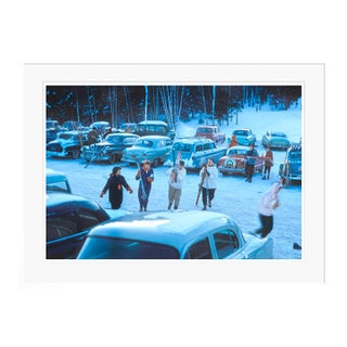 Toni Frissell 'Gathering for a Days Skiing' Archival Pigment Print Framed in White For Sale