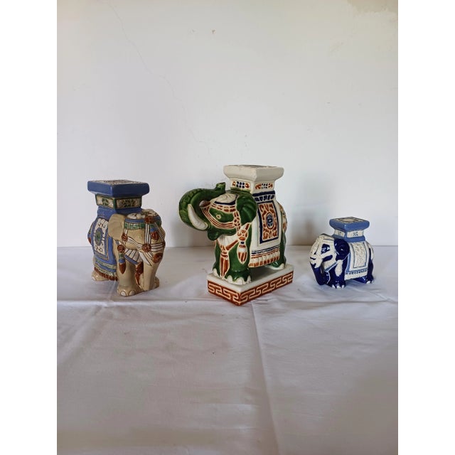 Brown Vintage Garden Plant Stand in Ceramic, 1960, Set of 3 For Sale - Image 8 of 8