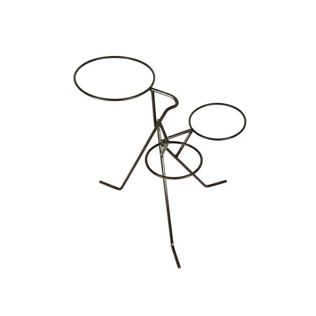 Mid-Century Black Metal Rod Plant Stand, 1950s For Sale - Image 4 of 11